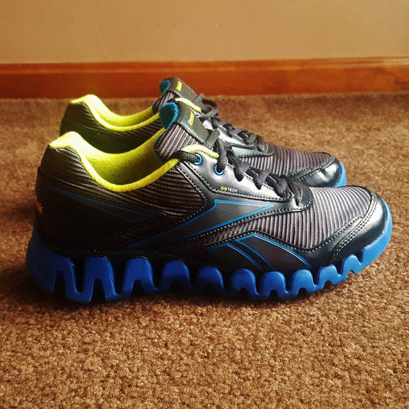 Reebok ZigTech Men\'s 11 Running Shoes Black Blue Neon Yellow J87705 Sneakers Reebok Zigtech | eBay main image 2